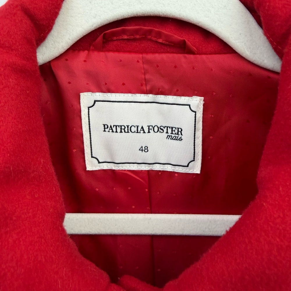 Patricia Foster Red‎ Wool Coat | Women’s Large | Made in Brazil - Picture 6 of 6
